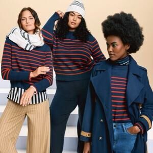 M 🔖 LA LIGNE x Target SOLD OUT Women's Navy / Red Striped Crewneck Sweater